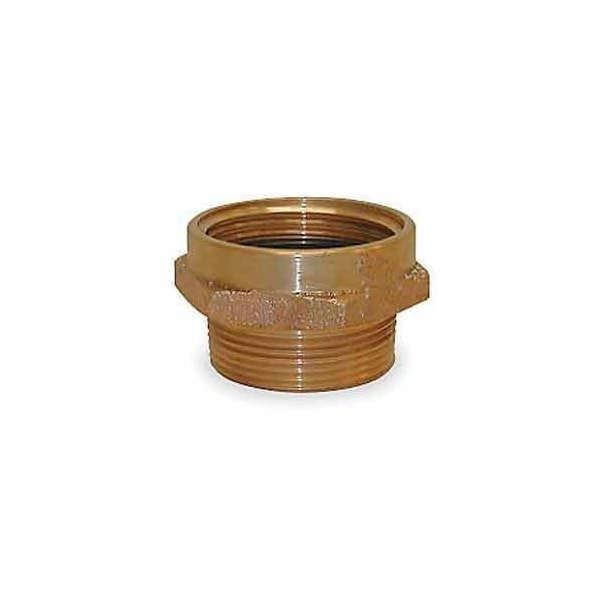 Moon American Fire Hose Female/Male Hose Nipple - 1-1/2 In. NH Female X 1-1/2 In. NPT Male - Brass 357-1521561 - main